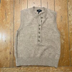ME+EM Merino Speckle Button Neck Sweater Vest.